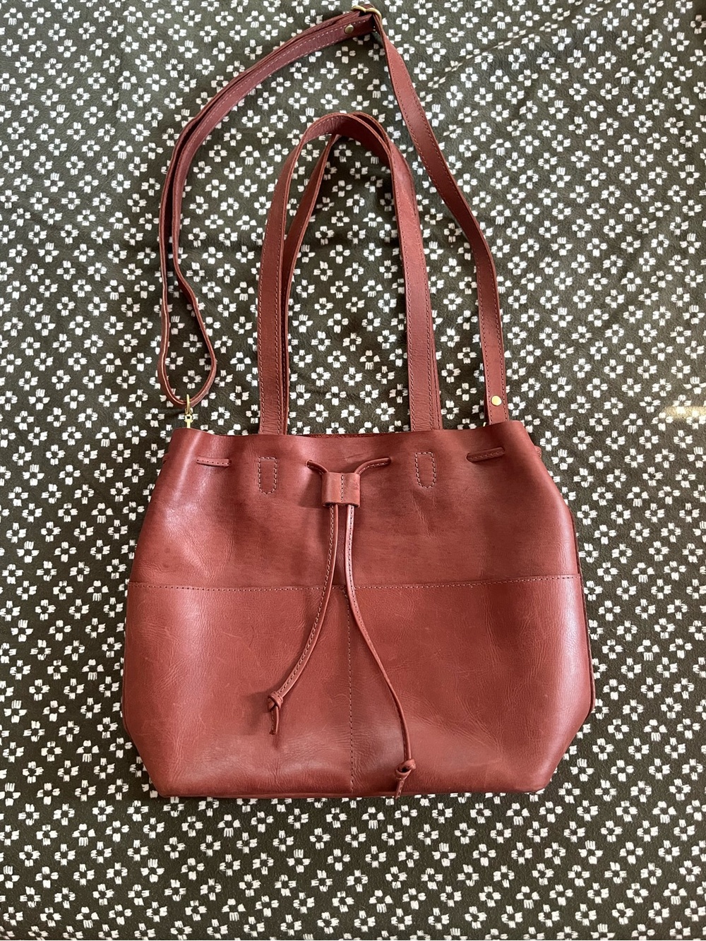 Parker Clay Emma Leather Bucket Bag Clay Red